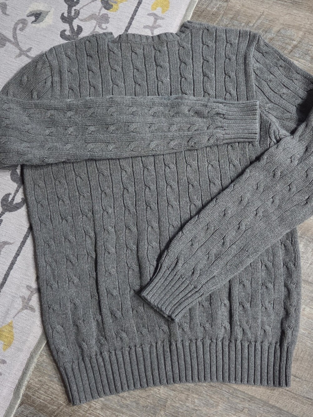 Ralph Lauren Sport 100% Cotton V Neck Sweater Grey Size Large - Picture 5 of 8